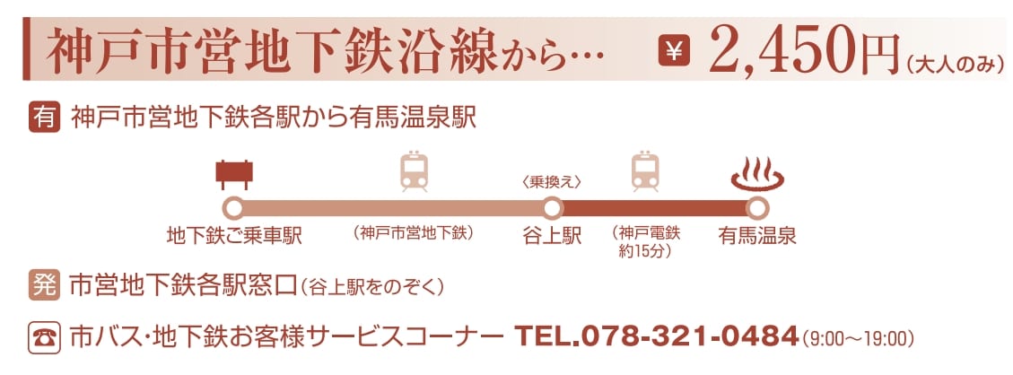 神戶有馬溫泉交通票券|有馬溫泉太閤之湯套票、含日歸溫泉門票交通